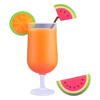 melón carajillo drink with coffee, brandy, and melon slice garnish sticker