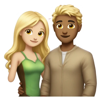 Love magic between a guy and a blond girl  sticker