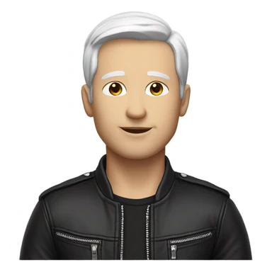I want an emoji of a white-skinned man, wearing a black leather jacket. He must be looking at the sky. sticker