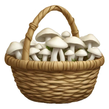 Basket of white mushrooms  sticker