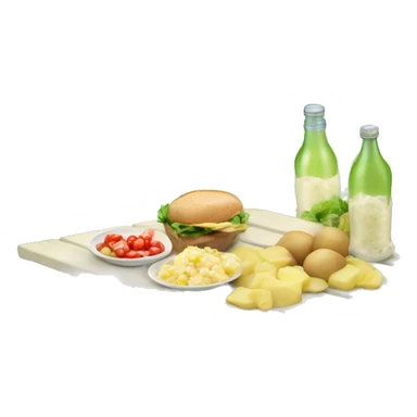 picnic table with potato salad sticker