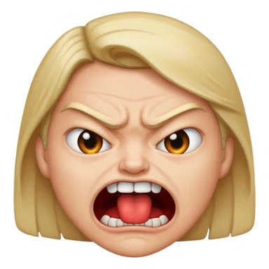 Angry face with biting lip sticker