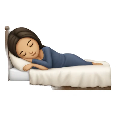 Brunette girl sleeping cozy sticker