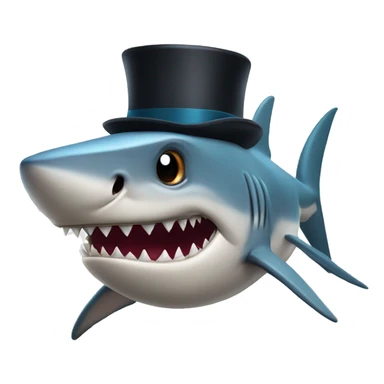 Shark with a top hat sticker