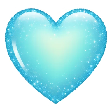 Light blue love heart with sparkles  sticker