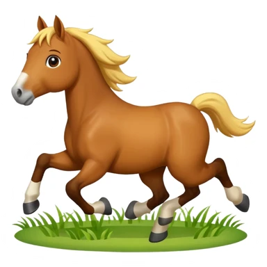 cute horse running on the grass sticker