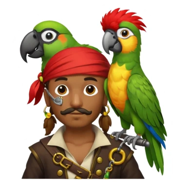 maak een pirate die en papegaai op zijn schouder heeft sticker