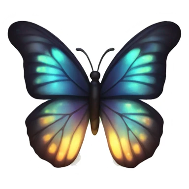 Dark iridescent butterfly glowing sticker