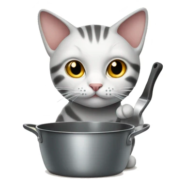 Cat holding a pan sticker