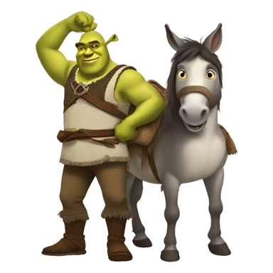 shrek & donkey sticker
