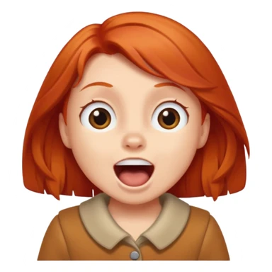 Little red head barking for joy  sticker