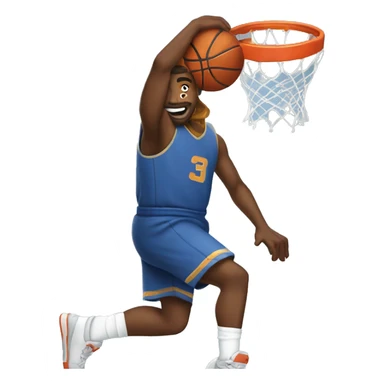 Basketball player dunking sticker