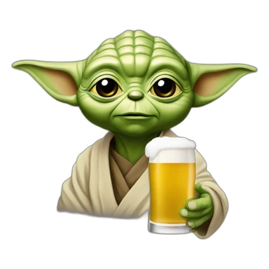 Yoda  qui bois une bière sticker
