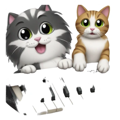 Cats playing piano sticker