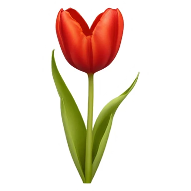 Tulipan amarillo con un corazón rojo al lado  sticker