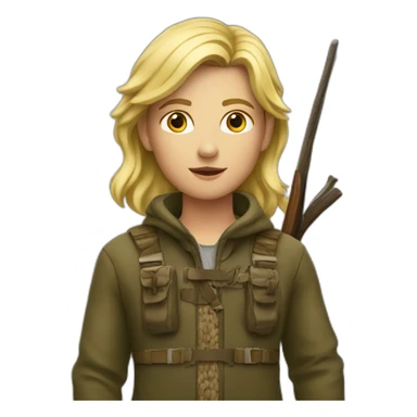A young blond hunter sticker