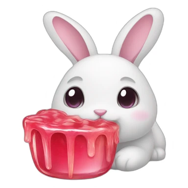 bunny eat jelly  sticker