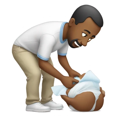 dad changes diaper sticker