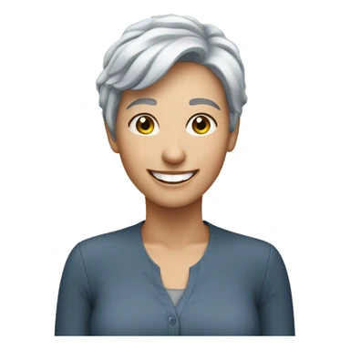 professional short gray haired woman smiling sticker