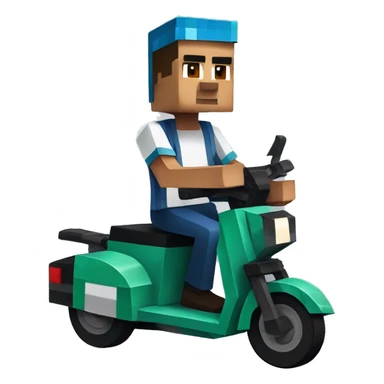 eric zemmour playing Minecraft on a scooter sticker