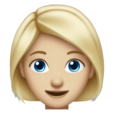 smiling blonde girl portrait with blue eyes sticker