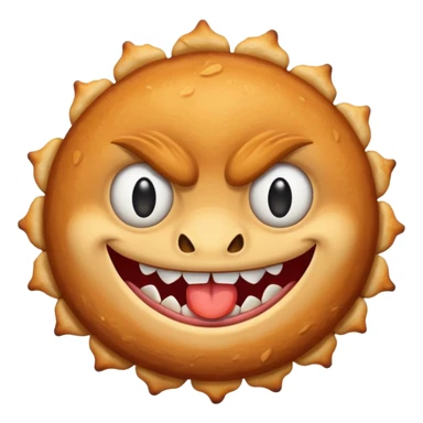 evil schnitzel with sharp teeth sticker