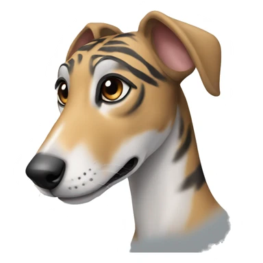  tiger greyhound with grey nose sticker