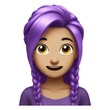one amethyst jewel purple crystal hair girl excited happy alert awake sticker