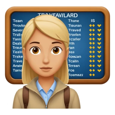 Traveler character with Looking toward a departure board  sticker