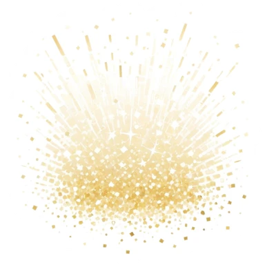 Delicate, shimmering sparkles scattered gracefully, with soft glowing edges and a subtle golden or white tint. The sparkles vary in size and opacity, creating a magical and elegant effect. Flat, modern illustration, clean and minimal, white background. sticker