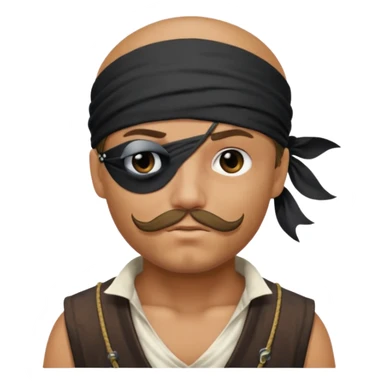 pirate with black eyepatch covering one eye sticker