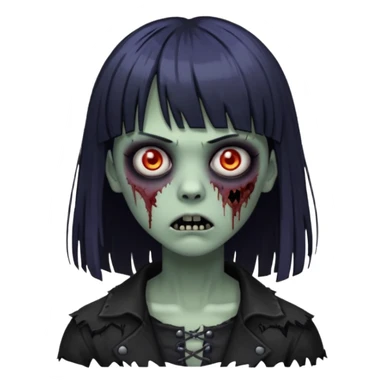 Faça uma zumbi com franja é com uma pegada mais gothc sticker