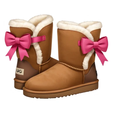 ugg boots that are ankle hight with a cheat bow on the back sticker