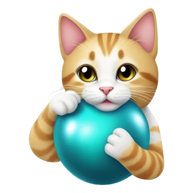 Cute cat playing with a bauble  sticker