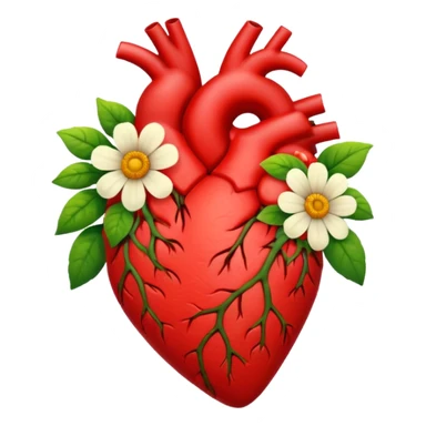 Heart with flowers growing on it a breathing heart sticker