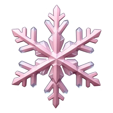 pale pink snow flake 3d bold ice transparent texture like Frozen sticker