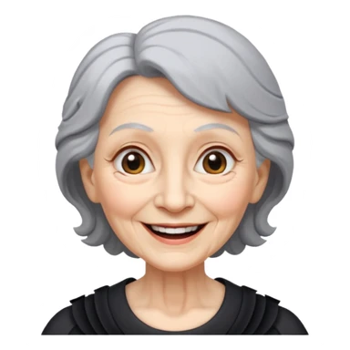 Angel Old Lady with wings black happy sticker