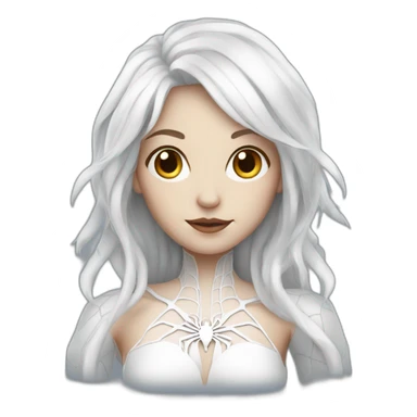 white spider girl with white hair sticker