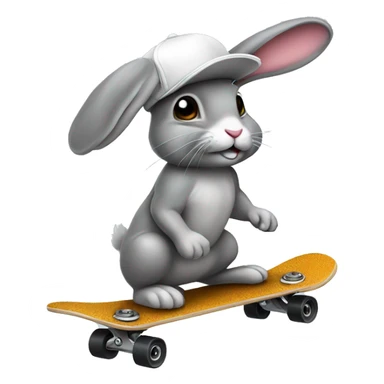 A rabbit in a cap on a skateboard sticker