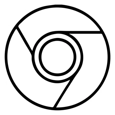 Google Chrome symbol, outlined icon style, crisp edges, no text sticker