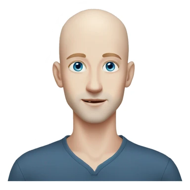 Vanya without hair Young men with blue eyes and pale skin sticker
