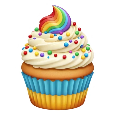 cute cupcake with colorful frosting and sprinkles sticker