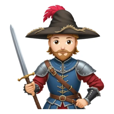 landsknecht swinging a large two handed sword sticker