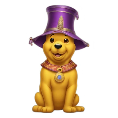 Winnie the Pooh wearing an emperor's hat sticker