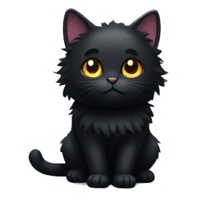fluffy mysterious black cat  sticker