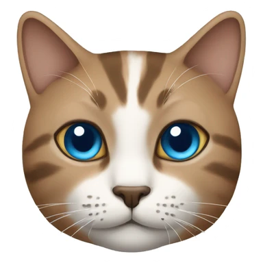 cat one eyes blue and another brown sticker