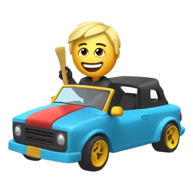Roblox noob driving a car saying IM DRIVING IN ME MUMS CAR BROOM BROOM sticker