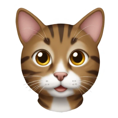 brown tabby cat with white  sticker