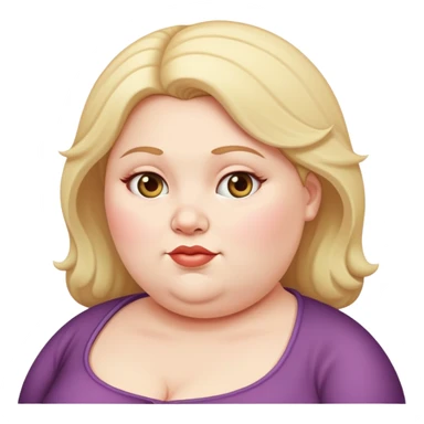 fat lady loooking to the left sticker