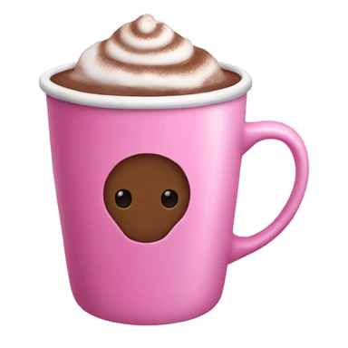 pink cup of hot chocolate  sticker
